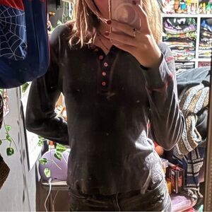 Black Long Sleeve Polo Shirt